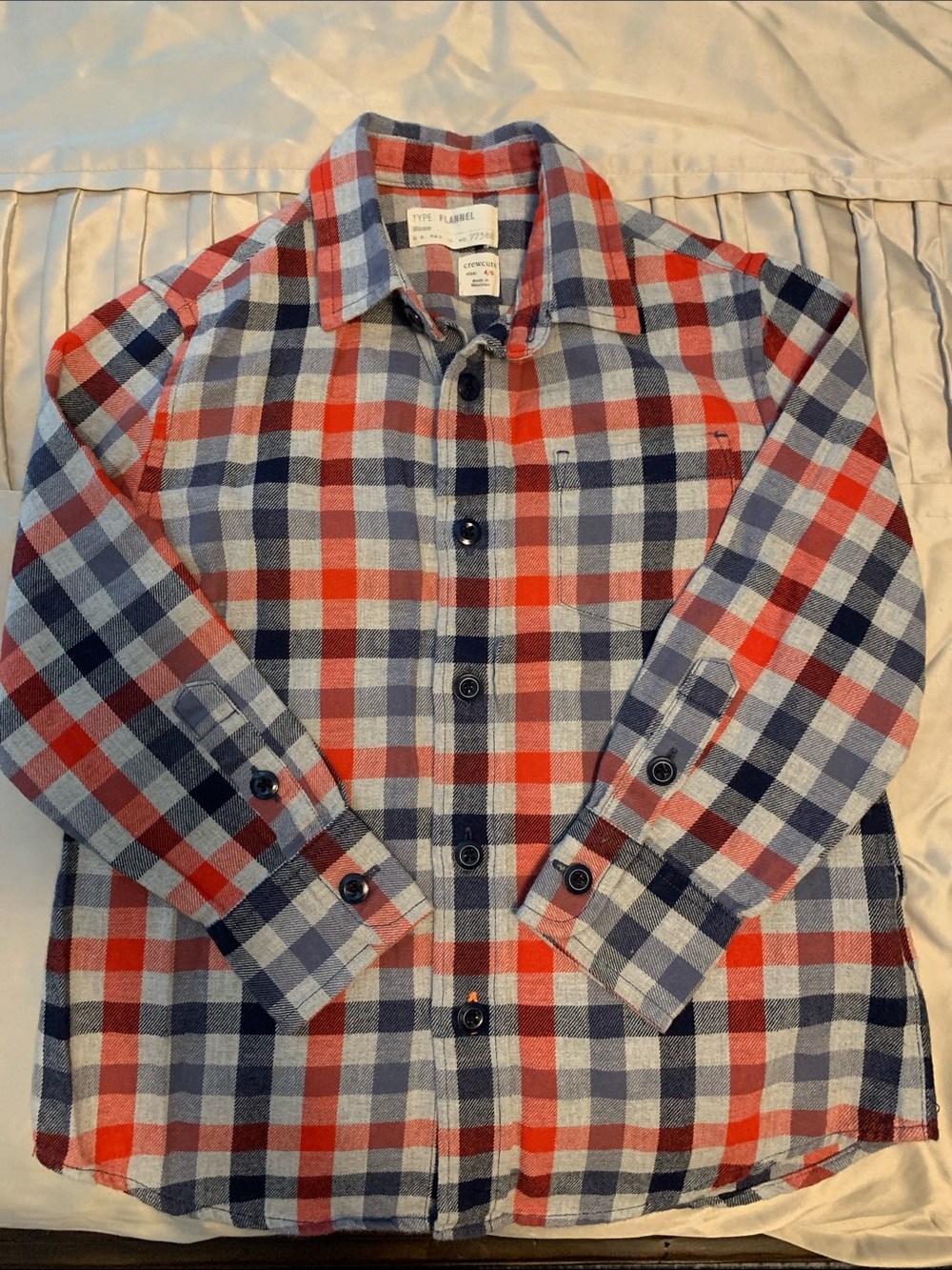 Crewcuts 100% cotton plaid flannel soft Button-Up Shirt size 4/5